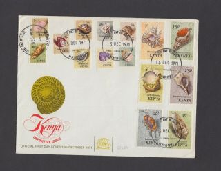 Kenya 1971 Sea Shells First Day Cover S.  G.  36 - 52 Set Of 15.