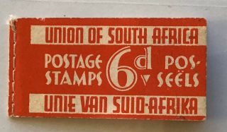South Africa 6d Booklet 1/2d And 1d (2 Panes Of 2 Each)