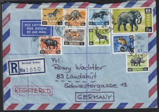 Kenya 1967 Registered Airmail Cover To Germany - Malindi Cds - Addressed