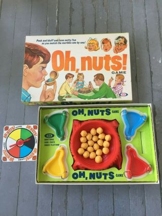 1969 Ideal - Oh Nuts - Board Game - Complete Nutty Family Fun
