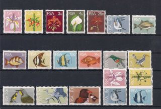 Rsa South Africa 1974 Definitives,  Coils,  Birds,  Fish,  Plants,  Etc Mnh