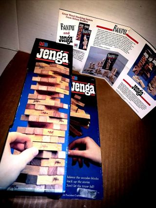 Vintage 1986 Jenga By Milton Bradley Wooden Block Balancing Game Estate