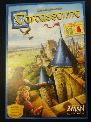 Carcassonne Board Game With The River And The Abbott Mini Expansions