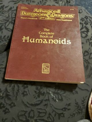 Ad&d The Complete Book Of Humanoids 2nd Edition Player 