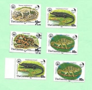 The Gambia 1981 Nature Reserve Set 4 Vfu.  Part Set 2 Umm.  6 Stamps.