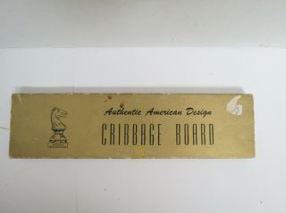 Vintage Drueke Cribbage Board No.  9 W/ Instructions/box Made In Usa