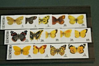 Lesotho - 1991 - Butterflies - Near Complete Set Of 14 Values - All Mnh