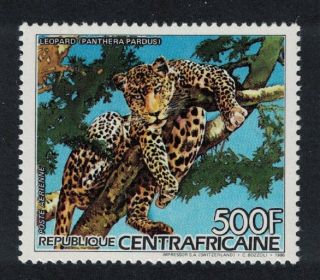 Leopard 500f Airmail Key Value Central African Rep.  1986 Mnh Sg 1202