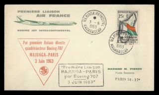Dr Who 1963 Madagascar First Flight Air France Majunga To Paris France F69813