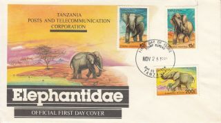 1991 Tanzania Elephants Complete Set Of 2 First Day Covers