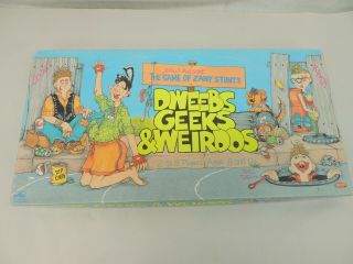 Dweebs Geeks & Weirdos Game Of Zany Stunts Board Game Red Chip Missing