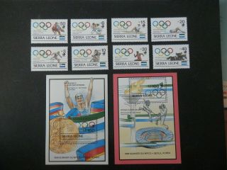 Sierra Leone 1989 - Olympics,  Michel 1164 - 71,  Bl.  96,  Bl.  97,  Complete Mnh