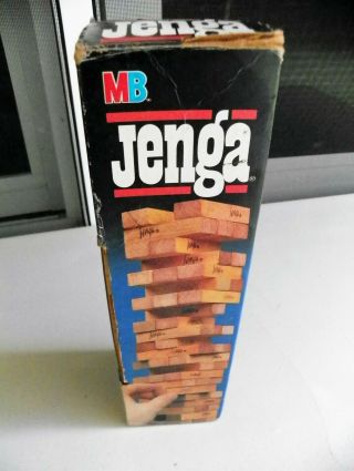 Vintage Jenga 1993 Mb Games Wooden Block Building Tower Game - Complete