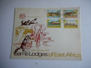 Kenya,  Uganda & Tanzania Sg367/70 Game Lodges Of East Africa Fdc,  Insert
