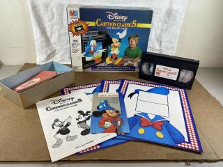 Vintage 1986 Disney Cartoon Classics Vhs Vcr Board Game Milton Bradley