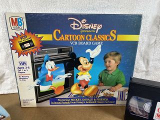 Vintage 1986 Disney Cartoon Classics Vhs Vcr Board Game Milton Bradley 2