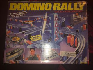 Vintage 1993 Domino Rally Galaxy Explorer Set Rocket Launcher Pressman Dominoes