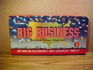 Vintage 1958 " Big Business " Board Game By Transogram - Vg Complete