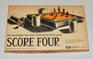 Vintage 1971 Score Four 3 - D Family Board Game - Lakeside - 100 Complete &