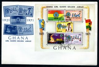 Ghana - 1971 Golden Jubilee Of Girl Guides Ms First Day Cover