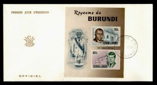 Dr Who 1966 Burundi Fdc John F Kennedy Jfk Memoriam S/s F72634