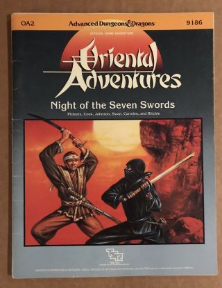 Oa2 Night Of The Seven Swords - Ad&d (1e) - Oriental Adventures - Tsr 9186