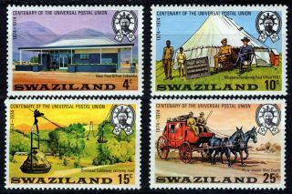 Swaziland - Scott 214 To 217 1974 Centenary Of The Upu