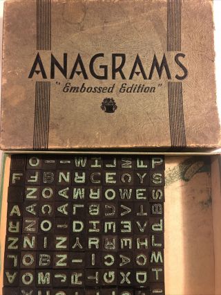 Vintage Anagrams Game ‘embossed Edition’ - 174 Tiles - Great For Crafts