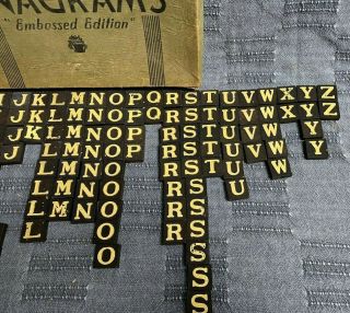 Vintage Anagrams Game Embossed Edition 137 Tiles - Great to Play or for Crafts 3