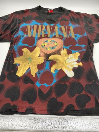 Rare Vintage Nirvana Heart Shaped Box T - Shirt Size Large 1993 By Giant