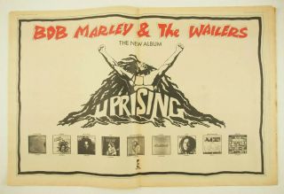 Bob Marley Uprising Vtg 1980 Uk Print Double - Page Newspaper Ad Poster 26x17 "