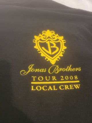 Jonas Brothers Burning Up Tour 2008 Local Crew T - Shirt Xl Vintage