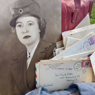 Wwii American Red Cross Uniform - Photos - Letters - Papers - Ww2