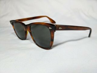 Vintage American Optical Saratoga True Color Cn 25t - 51 Tortoise Sunglasses Jfk