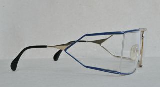 NOS Vintage Neostyle Nautic 6 gold - blue eyeglasses frame 80 ' s 4