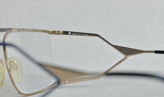 NOS Vintage Neostyle Nautic 6 gold - blue eyeglasses frame 80 ' s 6