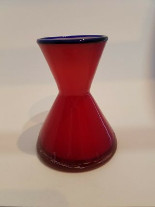 Vintage Czech? Art Glass Bud Vase,  Hand Blown