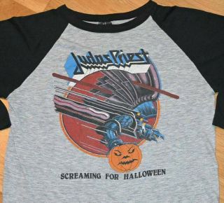 1982 Judas Priest Vtg Concert Tour Halloween Chicago Jersey Shirt (m/l) Metal