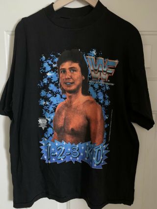 Vintage 1992 Marty Jannetty T - Shirt With 1 - 2 - 3 Kid Misprint Size L Wwf Wwe Wcw