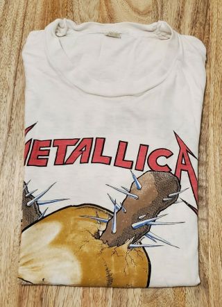Vintage Metallica Damage Inc Tour T Shirt White Background L
