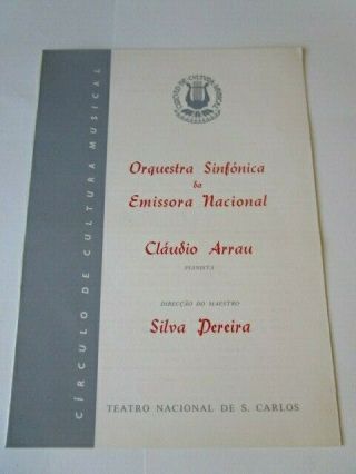 Lisbon Portuguese Concert Programme 1963 Claudio Arrau