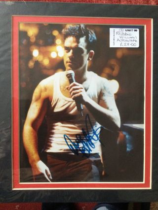 Signed Robbie Williams Photo,  Mount &,  Ready For Framing
