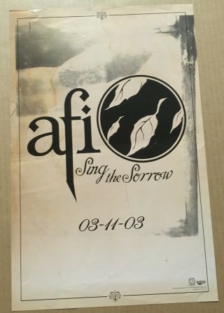 Afi Rare 2003 Promo Poster W/ Release Date For Sing Cd 11x17 Never Displayed Usa