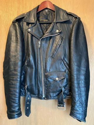 Vintage 60s 70s Schott Perfecto One Star Steerhide Men Leather Jacket Size Small