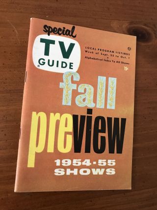 Fall Preview Tv Guide 1954 1955 Lassie Rin Tin Tin Sid Caesar Old Store Stk