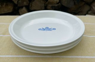 3 Vintage Corning Ware Blue Cornflower P - 309 Pie Plate Pan Dish 9 " X 1 1/4 "