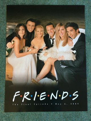 Friends “the Final Episode” Promo Poster Nbc Tv Show Sit Com Comedy Rare 21”x28”