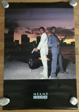 Vintage 1984 Miami Vice No.  55 Poster With Don Johnson Michael Thomas 21 " X 32 "