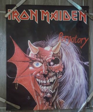 Vintage Iron Maiden Purgatory 1984 Poster 21 " X 26 "