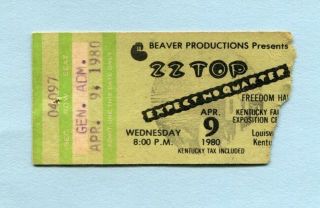 1980 Zz Top Expect No Quarter Tour Concert Ticket Stub Louisville Ky La Grange